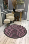Kaymaz Taban Yıkanabilir Dijital Baskı Dekoratif Modern Desenli Maze Serisi Dot Taban Halı MZ10 - 1