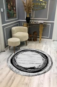 Kaymaz Taban Yıkanabilir Dijital Baskı Dekoratif Modern Desenli Yuvarlak Dot Taban Halı - 1