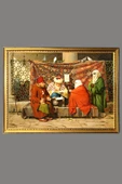 Dekoratif Modern Gold Çerçeveli Oryantalist Osmanlı Desenli Duvar Tablosu 50x70 CM - 1