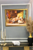 Dekoratif Modern Gold Çerçeveli Oryantalist Osmanlı Desenli Duvar Tablosu 50x70 CM - 2