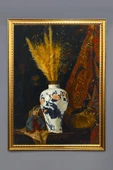 Dekoratif Modern Gold Çerçeveli Oryantalist Osmanlı Desenli Duvar Tablosu 50x70 CM - 1
