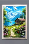 Doğa ve Manzara Desenli Çerçeveli Duvar Tablosu 50x70cm SERENE15 - 1