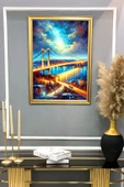 Boğaz Köprüsü Manzara Desenli Çerçeveli Duvar Tablosu 50x70cm İstanbul03 - 2