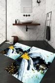 Dijital Baskı Kaymaz Taban Yıkanabilir 2'li Banyo Paspas Takımı - 2