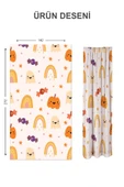 Dijital Baskı Yıkanabilir Dekoratif Modern Desenli 2 Kanat Bebek ve Çocuk Odası Fon Perdesi RB02 - 2