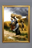 Dekoratif Modern Desenli Çerçeveli Duvar Tablosu 50x70cm RÜYA13 - 1