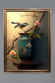 Dekoratif Modern Desenli Çerçeveli Duvar Tablosu 50x70cm RÜYA04 - 1