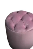 Mobilya Stant Most Hallow Kapitoneli Sandıklı Puf 11 Pembe Kadife Kumaş (Evinize Teslim) thumbnail 2