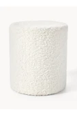 Mobilya Stant Most Ekol Puf Beyaz Teddy Kumaş (Evinize Teslim) thumbnail 4