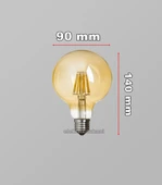 GECEM G95 AMBER 6w E-27 Fılament Rustik Led Ampul 2700K (BALON) 660lm thumbnail 2