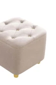 Mobilya Stant Most Hallow Kapitoneli Kare Puf 03 Bej Kadife Kumaş (Evinize Teslim) thumbnail 2