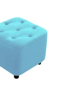 Mobilya Stant Most Hallow Kapitoneli Kare Puf 18 Turkuaz Kadife Kumaş (Evinize Teslim) thumbnail 2