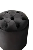 Mobilya Stant Most Hallow Kapitoneli Sandıklı Puf 25 Siyah Kadife Kumaş (Evinize Teslim) thumbnail 2