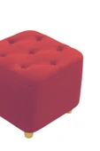 Mobilya Stant Most Hallow Kapitoneli Kare Puf 14 Bordo Kadife Kumaş (Evinize Teslim) thumbnail 2