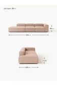 Mobilya Stant Most Mollis Pro 3 Modül Sol Kanepe 09 Bej Keten Yumuşak Sünger(Evinize Teslim) thumbnail 6
