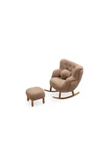 Mobilya Stant Most Browning Sallanan Koltuk %100 Ahşap Lüks Kahverengi Teddy Kumaş (EVİNİZE TESLİM) - 2