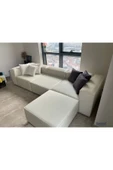Mobilya Stant Most Mollis 4 Modül Köşe Koltuk Anka 01 Kırık Beyaz Kadife Kumaş Yumuşak Sünger (Evinize Teslim) thumbnail 1