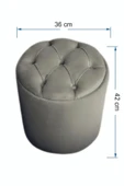 Mobilya Stant Most Hallow Kapitoneli Sandıklı Puf 01 Krem Kadife Kumaş (Evinize Teslim) thumbnail 3