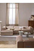 Mobilya Stant Most Mollis Plus 3 Modül Sol Köşe Koltuk 09 Bej Keten Kumaş Yumuşak Sünger(Evinize Teslim) thumbnail 1