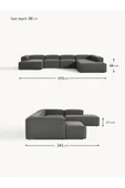 Mobilya Stant Most Mollis Pro 5 Modül Sağ Köşe Koltuk 41 Koyu Antrasit Keten Kumaş Yumuşak Sünger(Evinize Teslim) thumbnail 6
