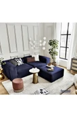 Mobilya Stant Most Mollis 3 Modül Köşe Koltuk Lacivert Keten Kumaş Yumuşak Sünger (Evinize Teslim) thumbnail 1