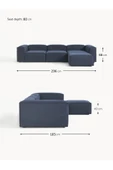 Mobilya Stant Most Mollis 4 Modül Köşe Koltuk Lacivert Keten Kumaş Yumuşak Sünger (Evinize Teslim) thumbnail 4