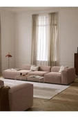 Mobilya Stant Most Mollis Pro 3 Modül Sol Kanepe 09 Bej Keten Yumuşak Sünger(Evinize Teslim) thumbnail 2