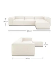 Mobilya Stant Most Mollis 4 Modül Köşe Koltuk Anka 01 Kırık Beyaz Kadife Kumaş Yumuşak Sünger (Evinize Teslim) thumbnail 2
