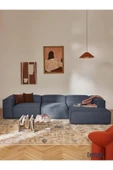 Mobilya Stant Most Mollis Plus 3 Modül Sağ Köşe Koltuk Lacivert Keten Kumaş Yumuşak Sünger(Evinize Teslim) thumbnail 1