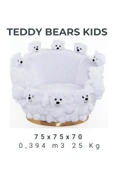 Mobilya Stant Most Teddy Kids Beyaz Ayıcıklı Peluş Kumaş Döner Berjer (Evinize Teslim) thumbnail 1