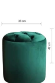 Mobilya Stant Most Hallow Kapitoneli Sandıklı Puf 15 Yeşil Kadife Kumaş (Evinize Teslim) thumbnail 4