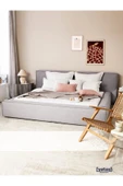 Mobilya Stant Most Mollior Bazalı Karyola Gri Keten Kumaş 180x200 cm. Yatak İçindir (Kurulum Dahil) - 1