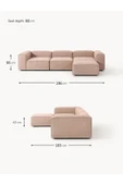 Mobilya Stant Most Mollis 4 Modül Köşe Koltuk 09 Bej Keten Kumaş Yumuşak Sünger (Evinize Teslim) thumbnail 7