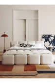 Mobilya Stant Most Oktagon Bazalı Karyola Beyaz Bukle Kumaş Işbir Kuştüyü Sünger 160x200 Yatak Için(KURULUM DAHİL) thumbnail 6