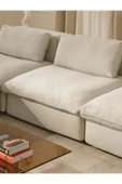 Mobilya Stant Most Mollirest 4 Modül Köşe 01 Kırık Beyaz Keten Kumaş Silikon Dolgu Minder(Evinize Teslim) - 3