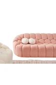 Mobilya Stant Most Balloon Dörtlü Kanepe İthal Pembe Teddy Kumaş (Evinize Teslim) - 3