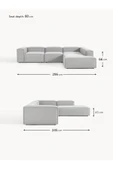 Mobilya Stant Most Mollis Pro 4 Modül Sağ Köşe Koltuk Takımı 32 Gri Keten Kumaş Yumuşak Sünger(Evinize Teslim) thumbnail 7