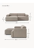Mobilya Stant Most Mollista 2 Modül Sol Köşe Koltuk 10 Kahverengi Keten Kumaş Yumuşak Sünger (Evinize Teslim) thumbnail 6