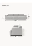 Mobilya Stant Most Mollista 3 Modül Kanepe Koltuk 32 Gri Keten Kumaş Yumuşak Sünger (Evinize Teslim) thumbnail 6