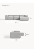 Mobilya Stant Most Mollis Plus 3 Modül Sağ Köşe Koltuk 32 Gri Keten Kumaş Yumuşak Sünger(Evinize Teslim) thumbnail 4