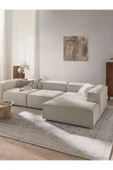 Mobilya Stant Most Mollis Plus 3 Modül Sağ Köşe Koltuk 01 Lüks Beyaz Bukle Kumaş Yumuşak Sünger(Evinize Teslim) thumbnail 2