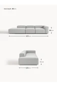 Mobilya Stant Most Mollis Pro 3 Modül Sol Kanepe 32 Gri Keten Yumuşak Sünger(Evinize Teslim) thumbnail 4