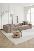 Mobilya Stant Most Mollis 3 Modül Kanepe Koltuk 10 Kahverengi Keten Kumaş Yumuşak Sünger (Evinize Teslim) thumbnail 2