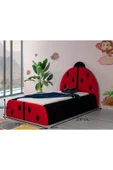 Mobilya Stant Most Uğur Böceği Tek Kişilik Karyola Teddy Kumaş 120x200 Yatak İçindir(Evinize Teslim) - 4