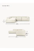 Mobilya Stant Most Mollis Pro 4 Modül Sol Köşe Koltuk Fitilli Kırık Beyaz Kadife Yumuşak Sünger(Evinize Teslim) thumbnail 8