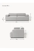 Mobilya Stant Most Mollista 2 Modül Kanepe Koltuk 32 Gri Keten Kumaş Yumuşak Sünger (Evinize Teslim) thumbnail 5