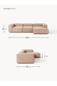 Mobilya Stant Most Mollis Plus 3 Modül Sağ Köşe Koltuk 09 Bej Keten Kumaş Yumuşak Sünger(Evinize Teslim) thumbnail 6