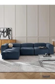 Mobilya Stant Most Mollis 4 Modül Köşe Koltuk Lacivert Keten Kumaş Yumuşak Sünger (Evinize Teslim) thumbnail 1
