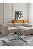 Mobilya Stant Most Mollis Plus Sağ Köşe 2 Modül Köşe 01 Kırık Beyaz Keten Kumaş Yumuşak Sünger(EVİNİZE TESLİM) thumbnail 2