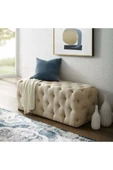 Mobilya Stant Most Hallow Kapitoneli Bench 03 Bej Kadife Kumaş (Evinize Teslim) thumbnail 1